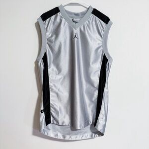 Jordan - Silver and Black Embroidered Logo Jersey